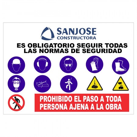 CARTEL PVC COMBINADO HORIZONTAL LOGO SAN JOSE COMBINADO 500 700
