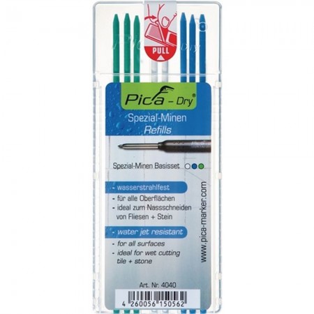 JUEGO DE MINAS PICA-DRY COLORES RESISTENTE A LOS CHORROS DE AGUA