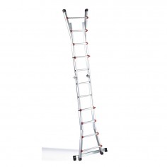 ESCALERA IND.MULT TIJERA 4,10MT 8+8 TELESC ALU ESCALIS SVELT