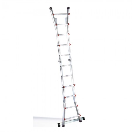 ESCALERA IND.MULT TIJERA 4,10MT 8+8 TELESC ALU ESCALIS SVELT