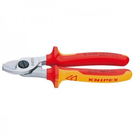 ALICATE CORTACABLE KNIPEX AISLADO 1000V MANGO BIMATERIAL 165MM