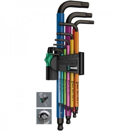 JUEGO LLAVE HEXAGONAL LARGA 1,5-10MM 9 PZ