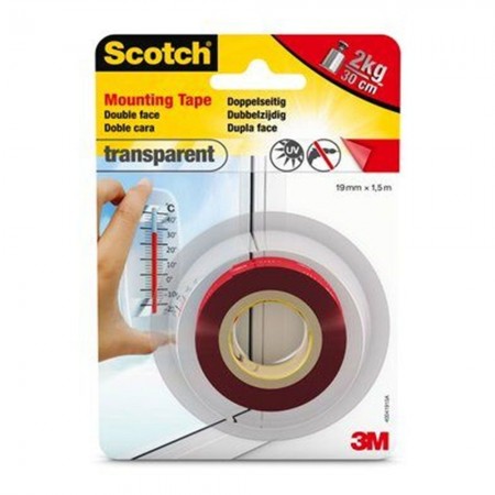 CINTA ADHESIVA DOBLE CARA 19MMx  1,5MT