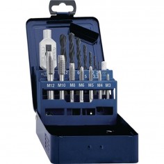 JUEGO MACHOS MANO M3-M12 +BROCAS 15PZ PROMAT