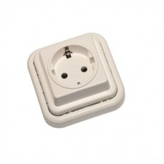 BASE ENCHUFE SUPERFICIE TT BLANCO KRISTAL
