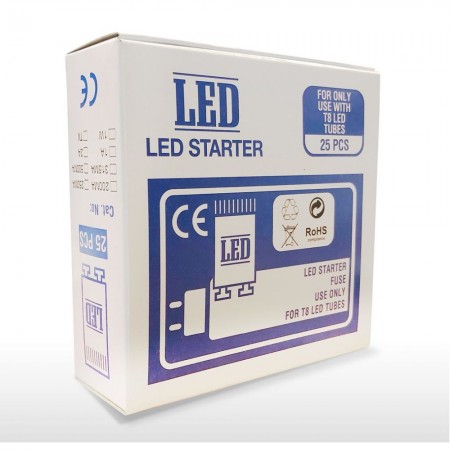 CEBADOR LED TUBO PLASTICO BLANCO 25ud