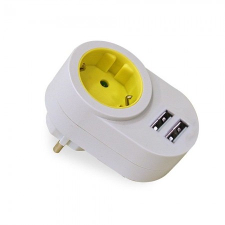 ADAPTADOR 16A 250V 1 TOMA+2 USB FAMATEL