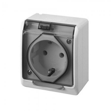 BASE ENCHUFE SUPERFICIE ESTANCO TT IP54 BLANCO POOL 54
