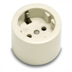 BASE ENCHUFE SUPERFICIE TT 16A 250V REDONDA BLANCO FAMATEL