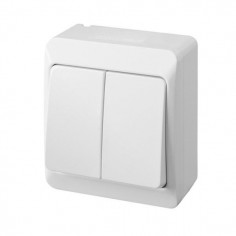 INTERRUPTOR DOBLE SUPERFICIE ESTANCO IP54 ABS BLANCO POOL 54