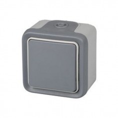 COMUTADOR SUPERFICIE ESTANCO IP55 GRIS MODELO PLEXO