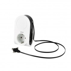 ADAPTADOR 1 TOMA TT+1 USB+3 CLAVIJA USB A+LIGHTNING+C BCO NG