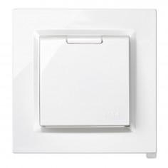 BASE ENCHUFE SCHUKO TT CON TAPA BLANCO EMPOTRAR SERIE 10