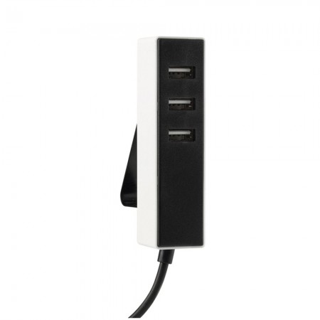 BASE MULTIPLE 3 USB BLANCO GRAFITO 1,5mt