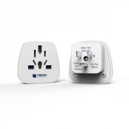 ADAPTADOR TODO EL MUNDO-AMERICANO BLANCO TRAVEL BLUE