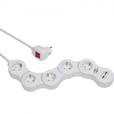 BASE DE TOMAS MÚLTIPLES MANIOBRABLE VARIO POWER CON PUERTOS USB