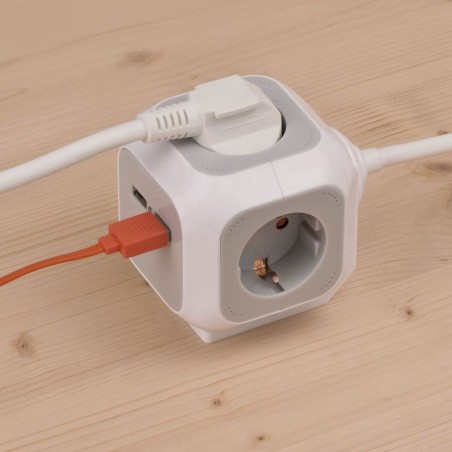 LADRÓN MÚLTIPLE EN FORMA DE CUBO ALEA-POWER CON 2 PUERTOS USB (3)