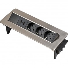 REGLETA DE MESA INTEGRABLE INDESK POWER CON CARGADOR USB