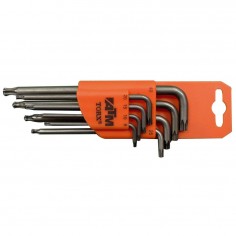 JUEGO DE 8 LLAVES ACODADAS LARGAS TORX + TORX DE SEGURIDAD