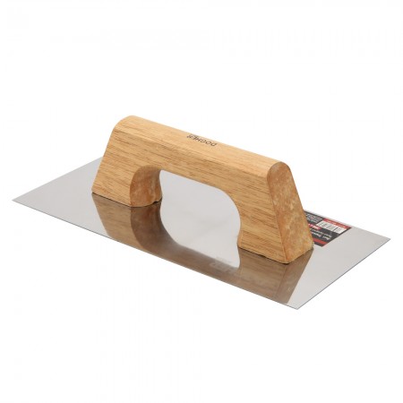 LLANA TRAPEZOIDAL INOX MANGO MADERA 140x300mm