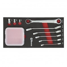 BANDEJA COMBINABLE 9 LLAVE CARRACA REVERSIBLE ACODADA DOGHER