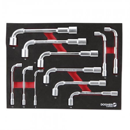 BANDEJA COMBINABLE 11pz LLAVES PIPA 8-19mm 1 2 DOGHER