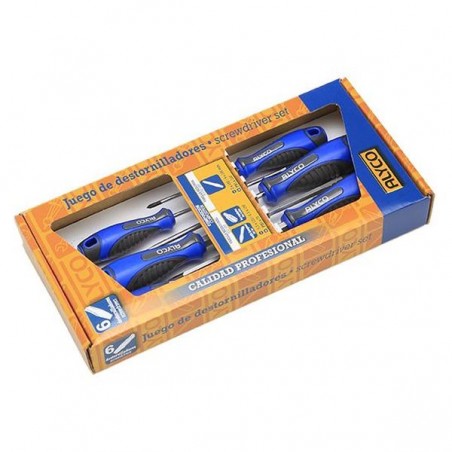 JUEGO DESTORNILLADORES PLANO+PHILLIPS CAJA CARTON 6pz ALYCO
