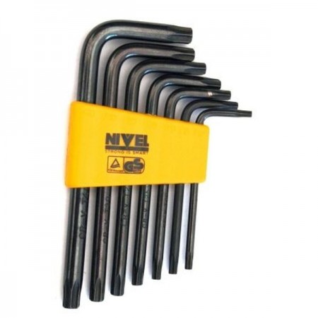 JUEGO LLAVE TORX T10,15,20,25,27,30,40 7 PZ
