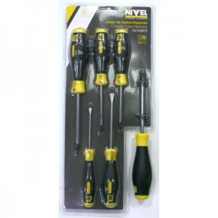 JUEGO DESTORNILLADORES MANGO BIMATERIA 6 PZ
