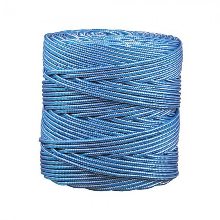 CORDON POLIPROPILENO TRENZADO 5MM BLANCO AZUL ROLLO