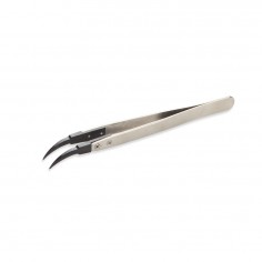 PINZA ESD PUNTA FINA CURVA FIBRA CARBONO 130mm