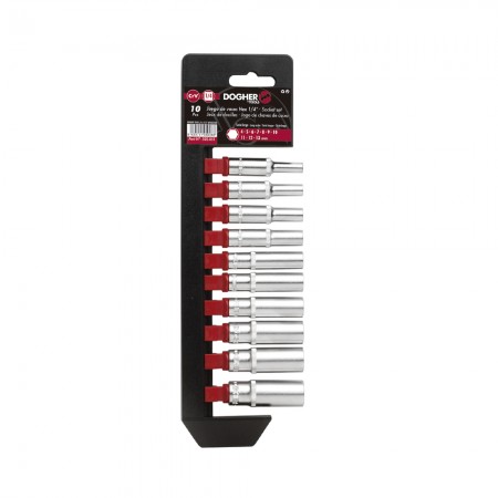 JUEGO LLAVE VASOS BIHEXAGONAL SERIE LARGA 1 4" BLISTER