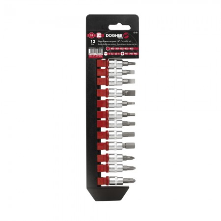 JUEGO LLAVE VASOS PUNTA PLANA+PH+ALLEN 1 2" BLISTER 12pz