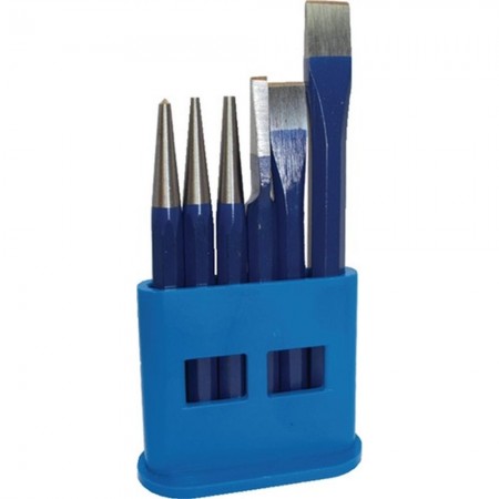 HERRAMIENTAS P METAL 6PZ:3 CINCEL+1 GRANETE+2PUNZON SOP PLAS