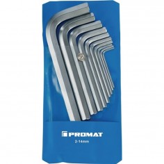 JUEGO LLAVE ALLEN HEXAG. 2,0-14MM CROMADA BOLSA PLAST 10PZ PROMAT