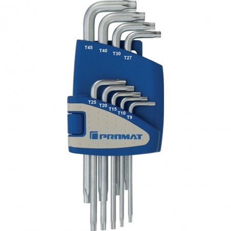 JUEGO LLAVE ALLEN TORX T9-T45 CROM PET 9PZ 4000825113 PROMAT