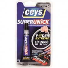 ADHESIVO INSTANTANEO CEYS FLEXIBLE GEL SUPERUNICK TRANSPARENTE 504250 10 GR