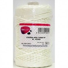 CUERDA FIJACION VIVAHOGAR RIEL 03MM POLIPROPILENO BLANCO VH117071 200 MT