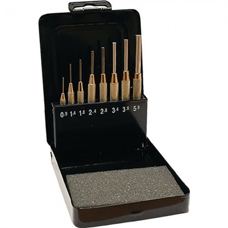 JUEGO BOTADOR CILINDRICO C CASQUILLO GUIA Ø3 10MM CASETE METAL 6UD