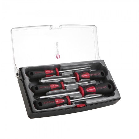 JUEGO DESTORNILLADOR PRO. PH+PLANO 5pz CAJA PLASTICO DOGHER