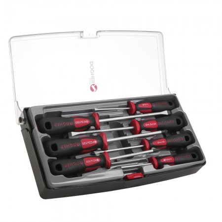 JUEGO DESTORNILLADOR PRO. PZ+PLANO 7pz CAJA PLASTICO DOGHER