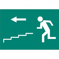 CARTEL SALIDA EMERGENCIA ESCALERA IZQUIERDA ABAJO LUMINISCENTE