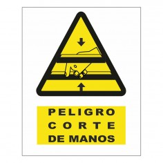 CARTEL PELIGRO CORTE DE MANOS