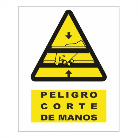 CARTEL PELIGRO CORTE DE MANOS