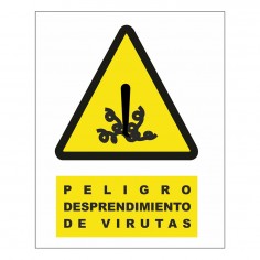 CARTEL PELIGRO DESPRENDIMIENTO VIRUTAS