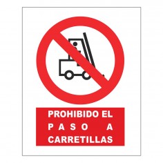 CARTEL PROHIBIDO EL PASO DE CARRETILLAS