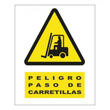 CARTEL PELIGRO PASO DE CARRETILLAS