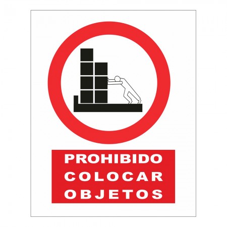 CARTEL PROHIBIDO COLOCAR OBJETOS