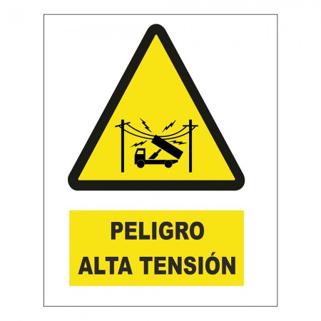CARTEL PELIGRO ALTA TENSION LINEAS AEREAS