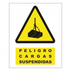 CARTEL PELIGRO CARGAS SUSPENDIDAS